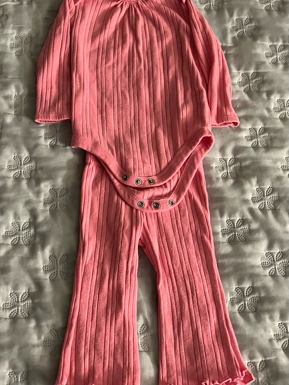 Garanimals Ribbed Pink Two-Piece Jumpsuit & Pants Set